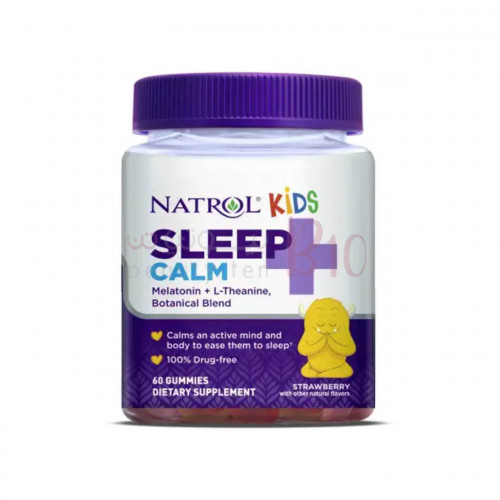 ناترول سليب أند كالم ميلاتونين ول-ثيانين للأطفال +4 60 قطعة حلوى بالفراولة