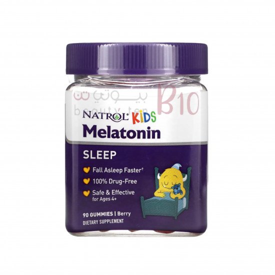 ميلاتونين للأطفال لعمر 4 سنوات وما فوق بنكهةالتوت 90 علكة من ناترول