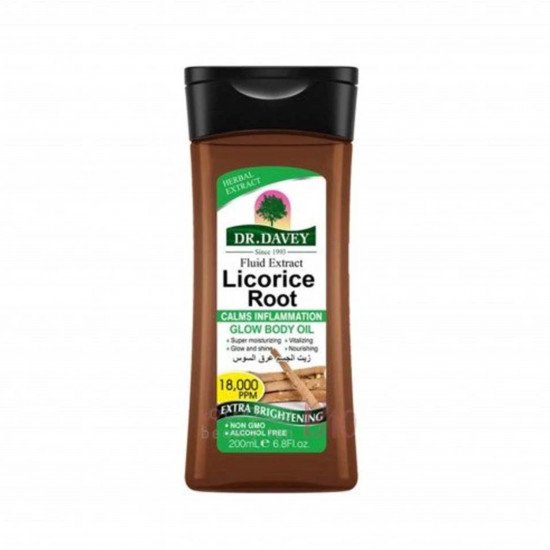 زيت الجسم المتوهج لجذور عرق السوس من دكتور ديفي 200مل