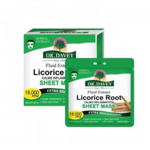 قناع ورقي للوجه جذور عرق سوس من دكتور ديفي-30جم