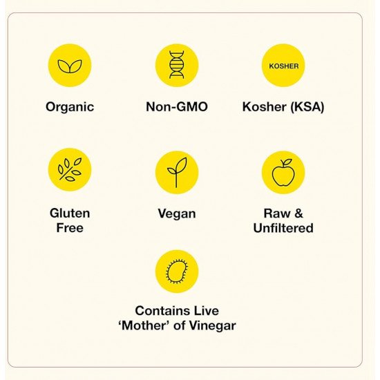 براغ خل التفاح العضوي الخام، غير مصفى، 473 مل