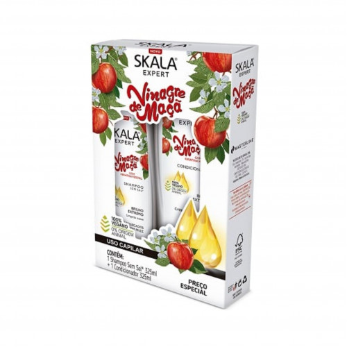شامبو + بلسم مجموعة خل التفاح للشعر من سكالا 325 مل شامبو + بلسم مجموعة خل التفاح للشعر من سكالا 325 مل