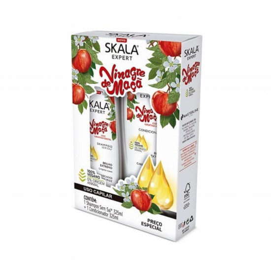 شامبو + بلسم مجموعة خل التفاح للشعر من سكالا 325 مل