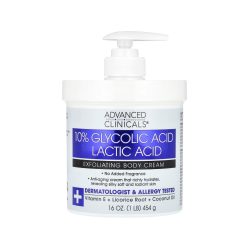 Glycolic Acid Cream 10% for Body Exfoliation from Advance Clinics 454ml