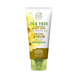 Petal Fresh Tea Tree &amp; African Black Soap Facial Scrub, Pure Blemish Control, Clean Skincare, Natural Face Scrub, Daily Skincare, Vegan And Cruelty Free, 7 Oz