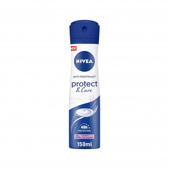 نيفيا بخاخ بروتكت آند كير مضاد للتعرق وخالٍ من الكحول الإيثيلي للنساء، 150 مل نيفيا بخاخ بروتكت آند كير مضاد للتعرق وخالٍ من الكحول الإيثيلي للنساء، 150 مل