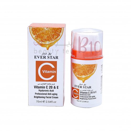 كريم للوجه بفيتامين سي -شفاف  من ايفر ستار-75مل