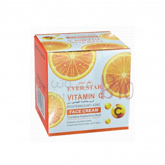 كريم للوجه بالفيتامين سي +حمض الهايلرونك -50جم