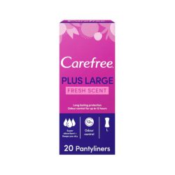 Carefree Panty Liners, Oversized, Refreshing Fragrance, 20 Pack
