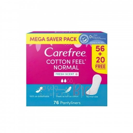 كيرفري فوط نسائية يومية ملمس القطن، عطر منعش - 76 قطعة كيرفري فوط نسائية يومية ملمس القطن، عطر منعش - 76 قطعة