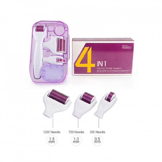 مجموعة ديرما رولر 4 في 1 للعناية بالبشرة