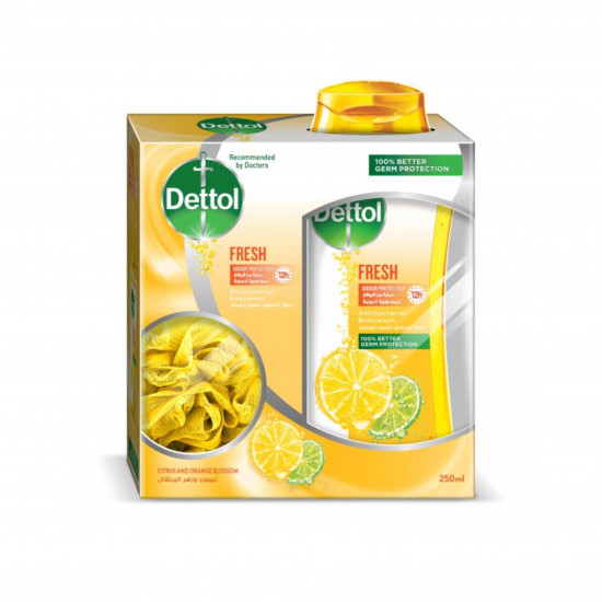ديتول جل استحمام منعش مع ليفة 250 مل