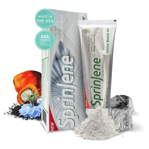 سبرينجين معجون أسنان وايت بوست بزيت حبة البركة السوداء - 142 جم سبرينجين معجون أسنان وايت بوست بزيت حبة البركة السوداء - 142 جم