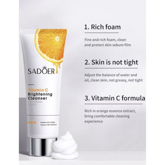 منظف ​​تفتيح البشرة بفيتامين سي من سادور 100مل