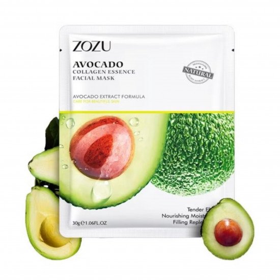 قناع الوجه الورقي بالأفوكادو والكولاجين من زوزو قناع الوجه الورقي بالأفوكادو والكولاجين من زوزو