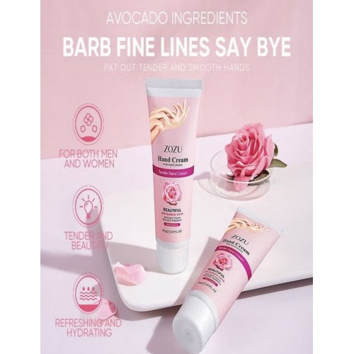 كريم ترطيب اليدين بالورد من زوزو 80جم كريم ترطيب اليدين بالورد من زوزو 80جم