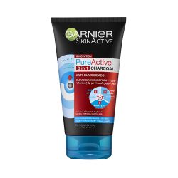 Garnier Pure Active Intensive 3 In 1 Charcoal Blackhead Mask Wash Scrub - 150ml