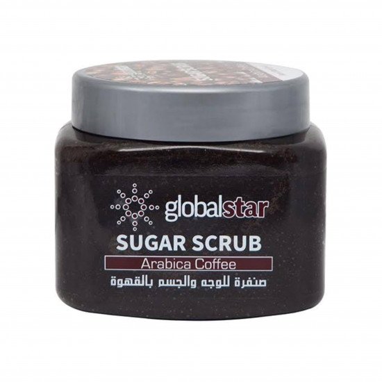 مقشر سكر للوجه والجسم بالقهوة جلوبال ستار 600 مل