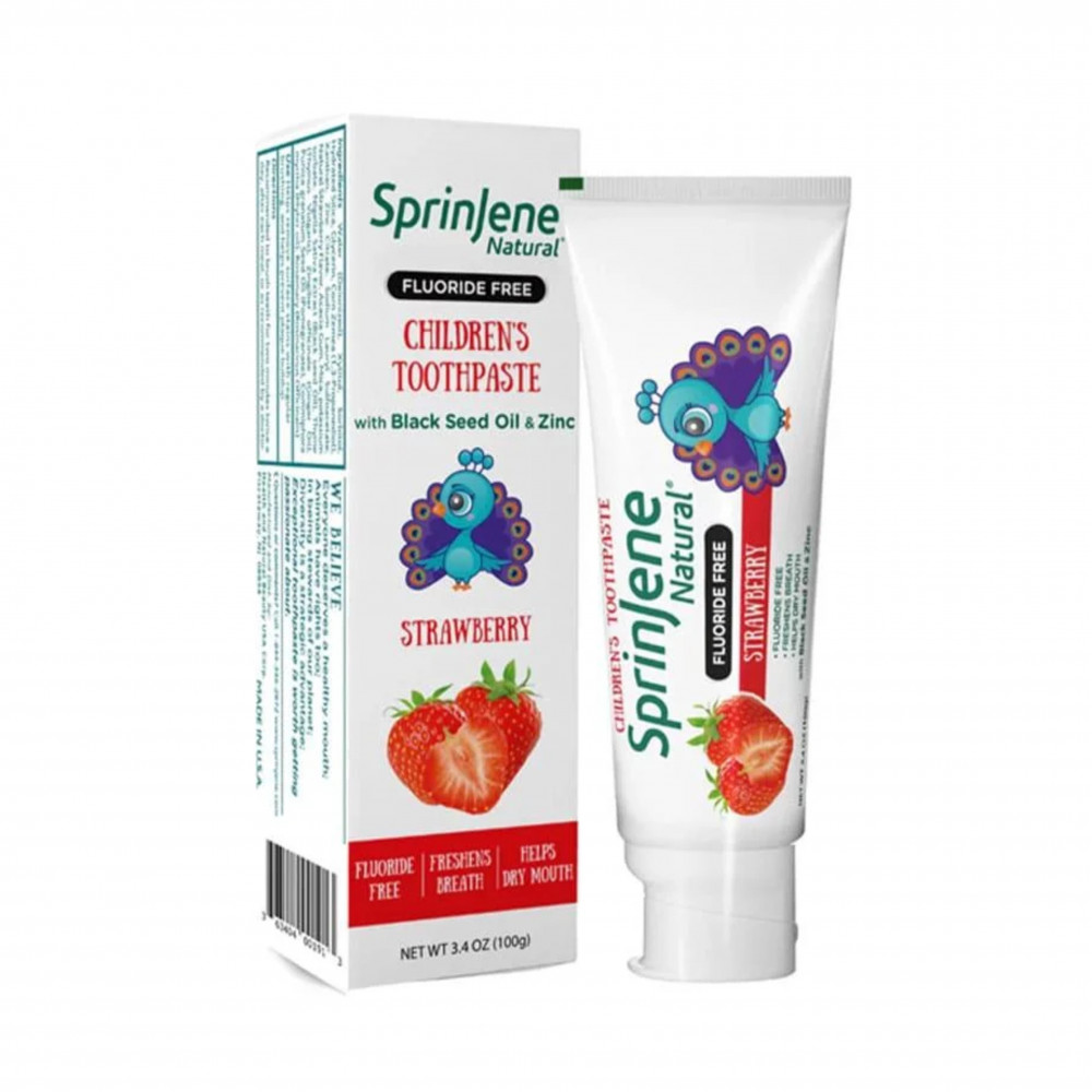 معجون أسنان سبرينجين للأطفال بالفراولة خالي من الفلورايد - 100 جم معجون أسنان سبرينجين للأطفال بالفراولة خالي من الفلورايد - 100 جم
