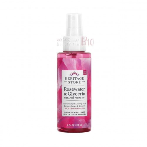 بخاخ ترطيب الوجه بماء الورد والجليسرين من هيرتج ستور 118مل