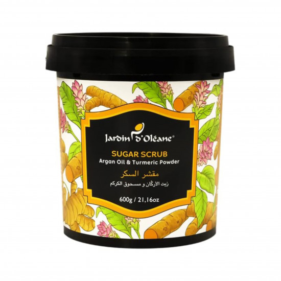 مقشر السكر بزيت الأركان ومسحوق الكركم جاردن اوليان - 600جرام