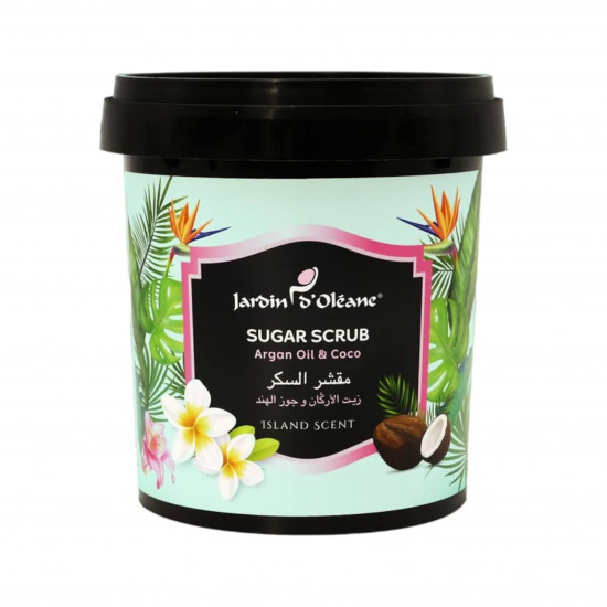 ‎مقشر السكر بزيت الأركان و زيت جوز الهند من جاردن اوليان - ٦٠٠جرام