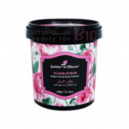مقشر السكر زيت الأركان ومسحوق الورد من جاردن اوليان - 600 جرام