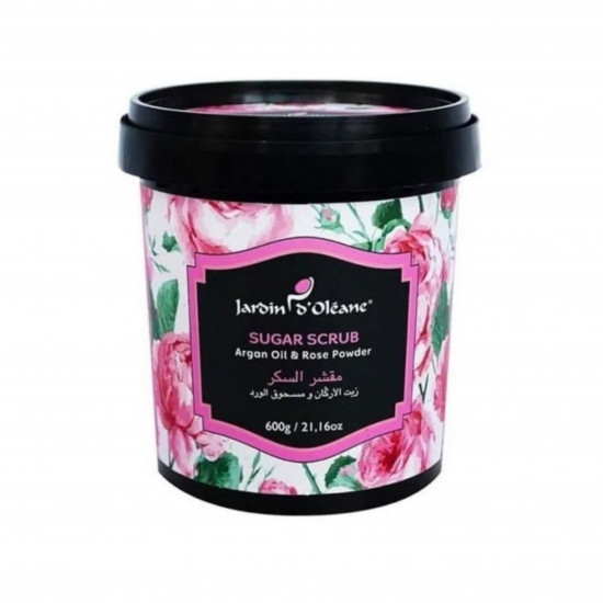 مقشر السكر زيت الأركان ومسحوق الورد من جاردن اوليان - 600 جرام مقشر السكر زيت الأركان ومسحوق الورد من جاردن اوليان - 600 جرام