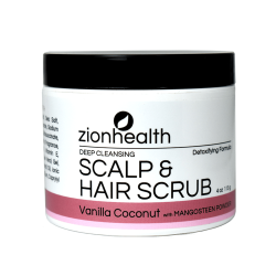 Zeon Health Hair and Scalp Exfoliator for Deep Cleansing with Vanilla and Coconut - 113g