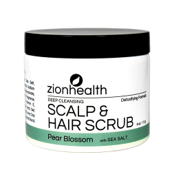 Zeon Health Hair and Scalp Exfoliator for Deep Cleansing with Pear Flowers and Sea Salt - 113g