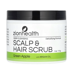 Zion Health Hair and Scalp Exfoliator for Deep Cleansing with Argan and Green Apple Oil - 113g