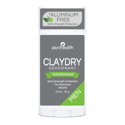 Zion Health Men's Clydry Bold Natural Deodorant Sandalwood - 80g