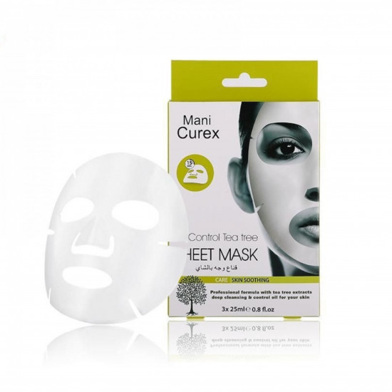 قناع للوجه بالشاي للتحكم بالزيوت ماني كوريكس - 3×25مل