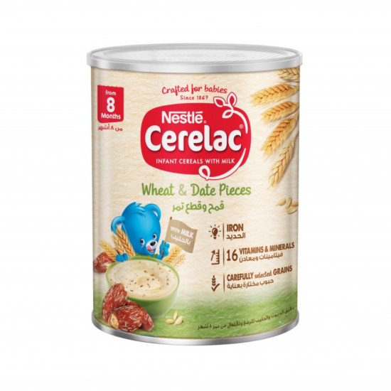 سيريلاك، بالقمح وقطع التمر، من عمر 8 أشهر - 400 غرام