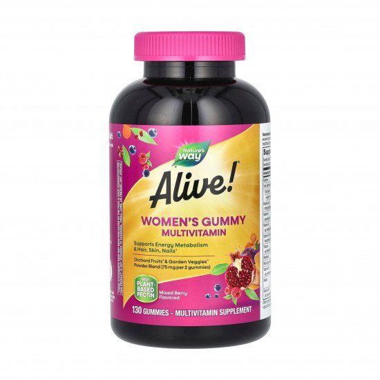 علكات غنية بالفيتامينات المتعددة الكاملة للنساء، مزيج التوت، 130 علكة