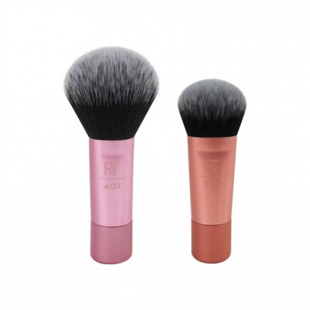 فرشاة صغيرة لكريم الأساس + مجموعة أحمر الخدود - فرشتان من ريل تكنيك 