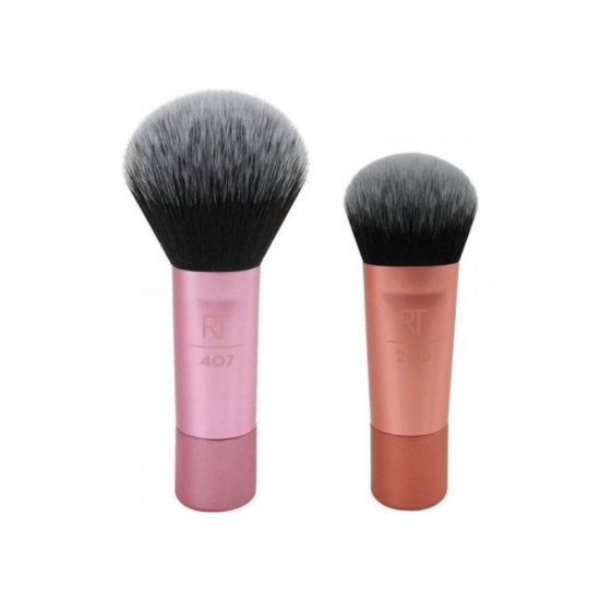 فرشاة صغيرة لكريم الأساس + مجموعة أحمر الخدود - فرشتان من ريل تكنيك 