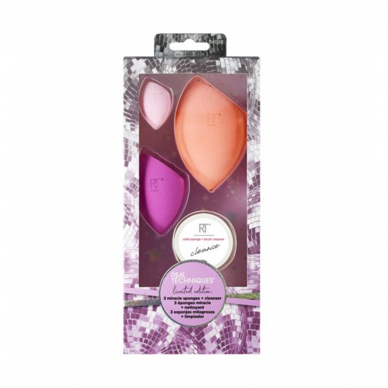 مجموعة إسفنج ميركل من ريل تكنيك إصدار محدود + منظف - 4 قطع