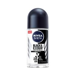 NIVEA MEN Antiperspirant Roll-on for Men, Black &amp; White Invisible Protection Original, 50ml