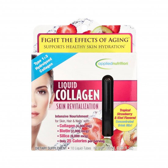 امبولات كولاجين سائل بنكهة الفراولة الاستوائية والكيوي 10 امبولات كل امبولة تحتوي على 10 مل