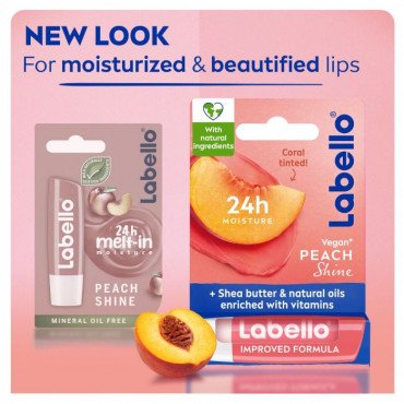 لابيلو مرطب شفاه لون مرجاني ترطيب يدوم 24 ساعة، رائحة الخوخ