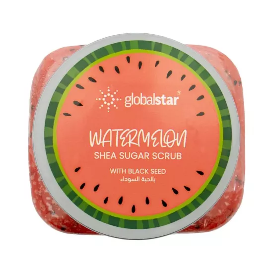 جلوبال ستار مقشر سكر الشيا بالبطيخ 600 جرام جلوبال ستار مقشر سكر الشيا بالبطيخ 600 جرام