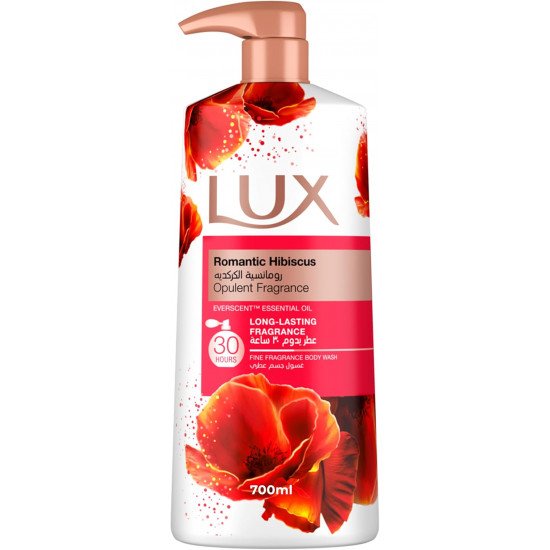 غسول الجسم من لوكس رومانسية الكركديه ٣٠ ساعة ٧٠٠ مل