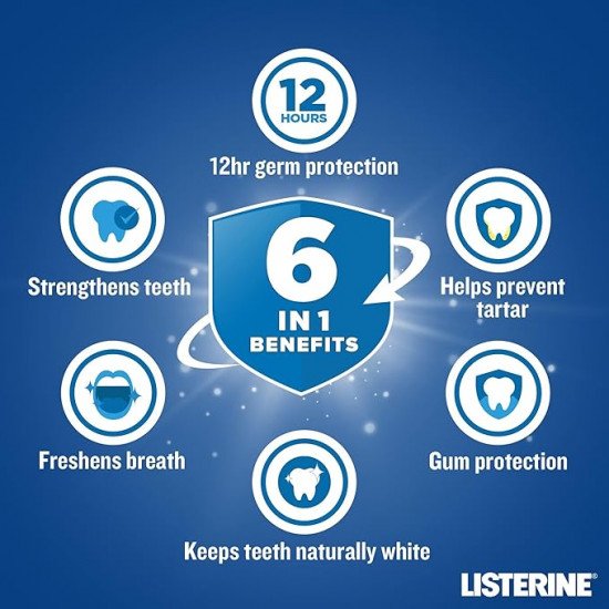 غسول الفم ليسترين للعناية الكاملة بالجير 250مل غسول الفم ليسترين للعناية الكاملة بالجير 250مل