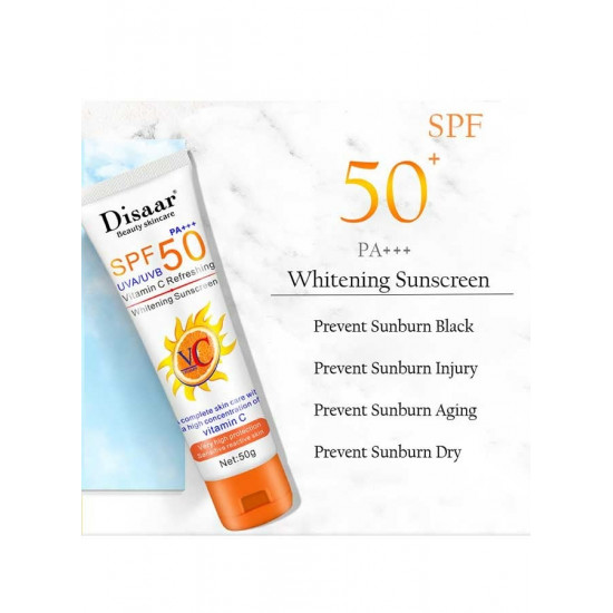 ديسار واقي شمس بعامل حماية 50 خالي من الزيوت، مع فيتامين سي عضوي 50 جرام ديسار واقي شمس بعامل حماية 50 خالي من الزيوت، مع فيتامين سي عضوي 50 جرام