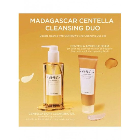 ثنائي التنظيف - زيت التنظيف الخفيف مدغشقر سنتيلا ورغوة أمبولة 