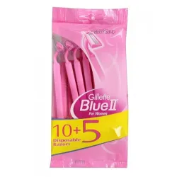 Blue Two Shaver for Women Disposable, 10+5 Pieces