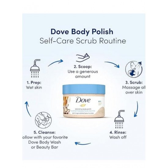 مقشر الجسم بحليب المكاديميا والأرز المغذي للبشرة من دوف 298 جرام مقشر الجسم بحليب المكاديميا والأرز المغذي للبشرة من دوف 298 جرام