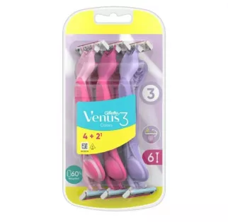 شفرات جيليت فينوس 3 للنساء للاستخدام مرة واحدة، 6 قطع