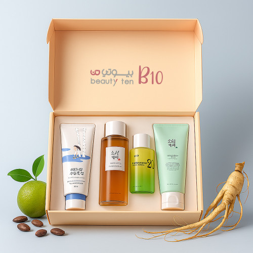 بكج العناية الفائقة الكورية – أفضل روتين يومي لبشرة مشرقة